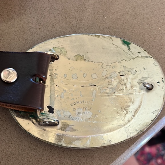 Vintage Comstock silversmiths buckle with custom made hand laced leather belt - Picture 4 of 16